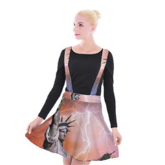 Statue Of Liberty New York Suspender Skater Skirt by Nexatart