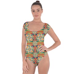 Eye Catching Pattern Short Sleeve Leotard  by linceazul