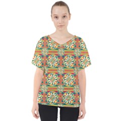 Eye Catching Pattern V-neck Dolman Drape Top by linceazul