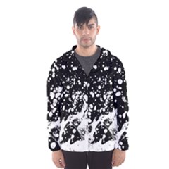 Black And White Splash Texture Hooded Wind Breaker (men) by dflcprints