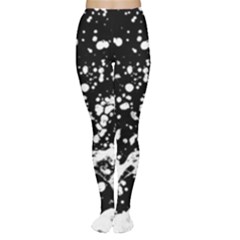 Black And White Splash Texture Women s Tights by dflcprints