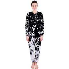 Black And White Splash Texture Onepiece Jumpsuit (ladies)  by dflcprints