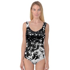 Black And White Splash Texture Princess Tank Leotard  by dflcprints