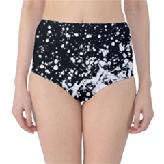 Black And White Splash Texture High-waist Bikini Bottoms by dflcprints