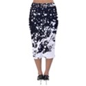 Black And White Splash Texture Velvet Midi Pencil Skirt View2