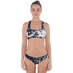 Black And White Splash Texture Cross Back Hipster Bikini Set