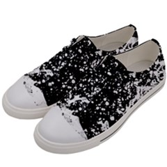 Black And White Splash Texture Men s Low Top Canvas Sneakers