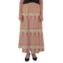 Arcs Pattern Flared Maxi Skirt