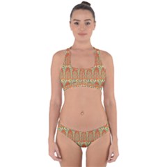 Arcs Pattern Cross Back Hipster Bikini Set