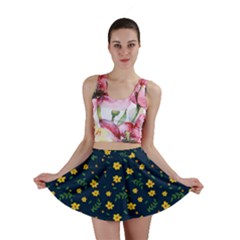 Yellow & Blue Bloom Mini Skirt by justbeeinspired2