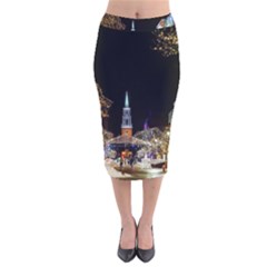 Church Decoration Night Velvet Midi Pencil Skirt by Nexatart