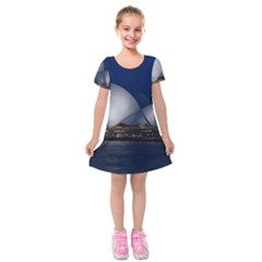 Landmark Sydney Opera House Kids  Short Sleeve Velvet Dress by Nexatart