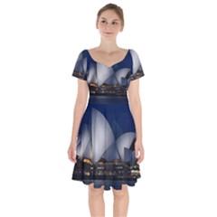 Landmark Sydney Opera House Short Sleeve Bardot Dress