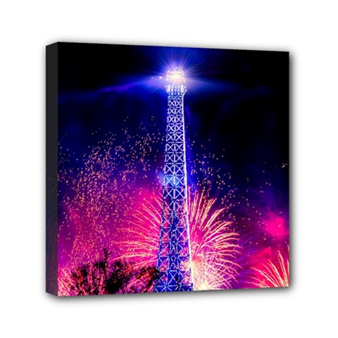 Paris France Eiffel Tower Landmark Mini Canvas 6  X 6  by Nexatart