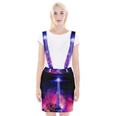 Paris France Eiffel Tower Landmark Braces Suspender Skirt