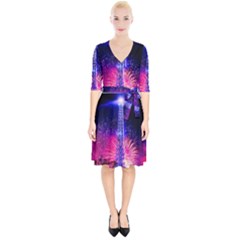 Paris France Eiffel Tower Landmark Wrap Up Cocktail Dress