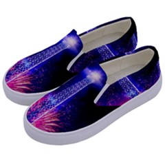 Paris France Eiffel Tower Landmark Kids  Canvas Slip Ons