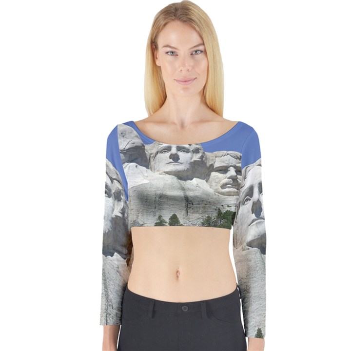 Mount Rushmore Monument Landmark Long Sleeve Crop Top