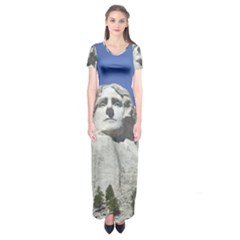 Mount Rushmore Monument Landmark Short Sleeve Maxi Dress by Nexatart