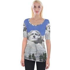 Mount Rushmore Monument Landmark Wide Neckline Tee