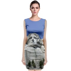 Mount Rushmore Monument Landmark Sleeveless Velvet Midi Dress by Nexatart