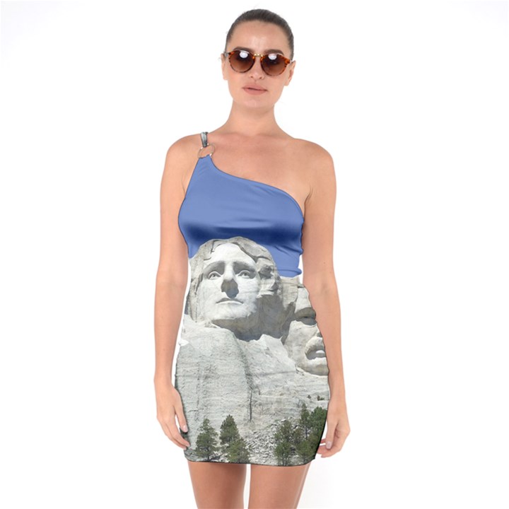 Mount Rushmore Monument Landmark One Soulder Bodycon Dress