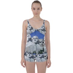 Mount Rushmore Monument Landmark Tie Front Two Piece Tankini by Nexatart