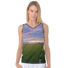 Landscape Sunset Sky Sun Alpha Women s Basketball Tank Top by Nexatart