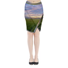 Landscape Sunset Sky Sun Alpha Midi Wrap Pencil Skirt by Nexatart