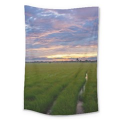 Landscape Sunset Sky Sun Alpha Large Tapestry by Nexatart