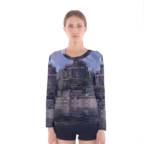 Mont Saint Michel France Normandy Women s Long Sleeve Tee by Nexatart