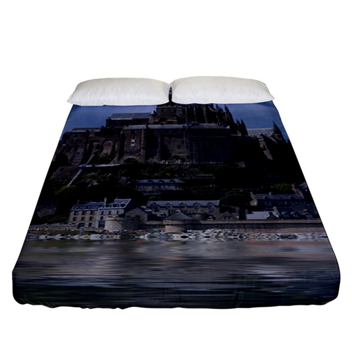 Mont Saint Michel France Normandy Fitted Sheet (King Size)