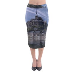 Mont Saint Michel France Normandy Midi Pencil Skirt by Nexatart