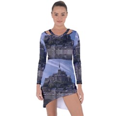 Mont Saint Michel France Normandy Asymmetric Cut-out Shift Dress by Nexatart