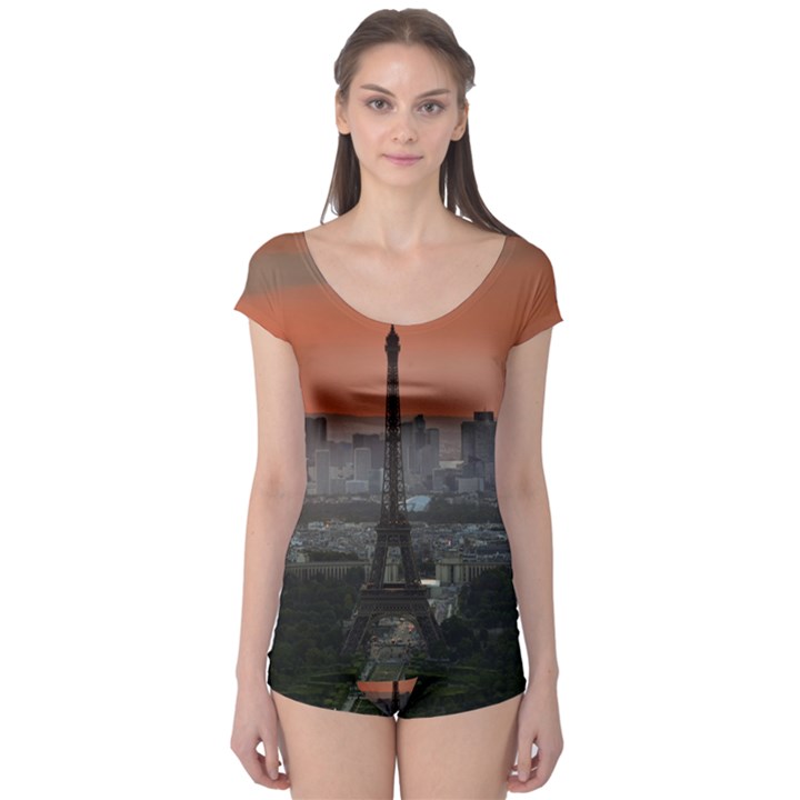 Paris France French Eiffel Tower Boyleg Leotard 