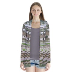 Rice Fields Terraced Terrace Drape Collar Cardigan by Nexatart