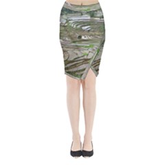 Rice Fields Terraced Terrace Midi Wrap Pencil Skirt by Nexatart