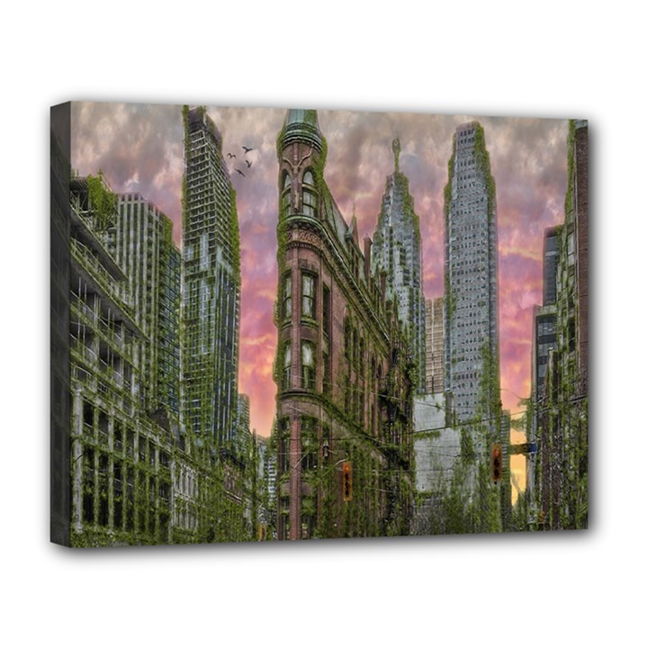 Flat Iron Building Toronto Ontario Canvas 14  x 11 