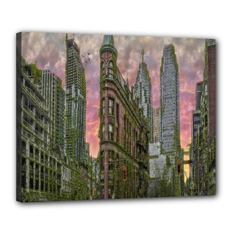 Flat Iron Building Toronto Ontario Canvas 20  X 16  by Nexatart