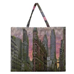 Flat Iron Building Toronto Ontario Zipper Large Tote Bag by Nexatart