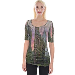 Flat Iron Building Toronto Ontario Wide Neckline Tee