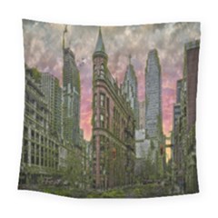 Flat Iron Building Toronto Ontario Square Tapestry (large) by Nexatart