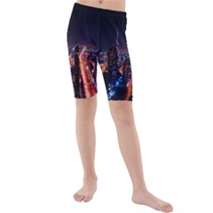 Dubai Cityscape Emirates Travel Kids  Mid Length Swim Shorts by Nexatart