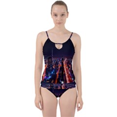 Dubai Cityscape Emirates Travel Cut Out Top Tankini Set