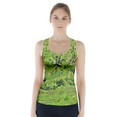 Greenery Paddy Fields Rice Crops Racer Back Sports Top by Nexatart