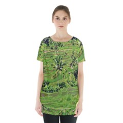 Greenery Paddy Fields Rice Crops Skirt Hem Sports Top by Nexatart