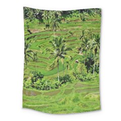 Greenery Paddy Fields Rice Crops Medium Tapestry by Nexatart