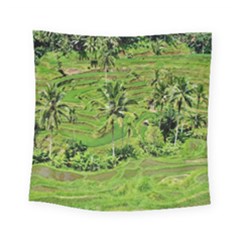 Greenery Paddy Fields Rice Crops Square Tapestry (small) by Nexatart