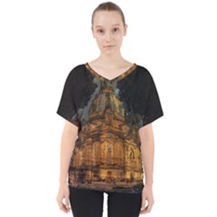 Dresden Frauenkirche Church Saxony V-neck Dolman Drape Top