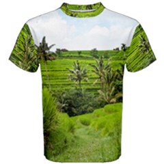 Bali Rice Terraces Landscape Rice Men s Cotton Tee by Nexatart